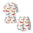 thumbnail image 6 of Wukai Dachshund Dog Puppy Women's Pajama Set,Short-Sleeve Top and Shorts with Elastic Waistband and Pockets for Loungewear, Yoga, and Casual Wear-Medium, 6 of 8