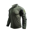 thumbnail image 3 of Agkizg Men Athletic Long Sleeve Tops Solid Stand Collar Quarter Zip Stretch Breathable Shirt Outdoor Performance Apparel for Hiking Daily Training, 3 of 6