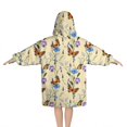 thumbnail image 2 of Butterfly Flower Plant Pattern Blanket Hoodies for Kids 6-13YR Oversize Wearable Blanket Hoodies for Boys Girls Teens, 2 of 7