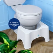 Squatty Potty 2.0 Adjustable Toilet Bathroom Stool, 7in - 9in, White