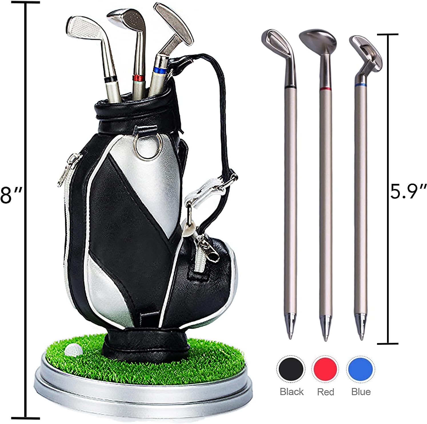 WAAYEE Golf Pen Holder Desk Accessory - Perfect Gifts for Golfers Men & Women | Birthday Graduation Gifts for Dad Husband Boss