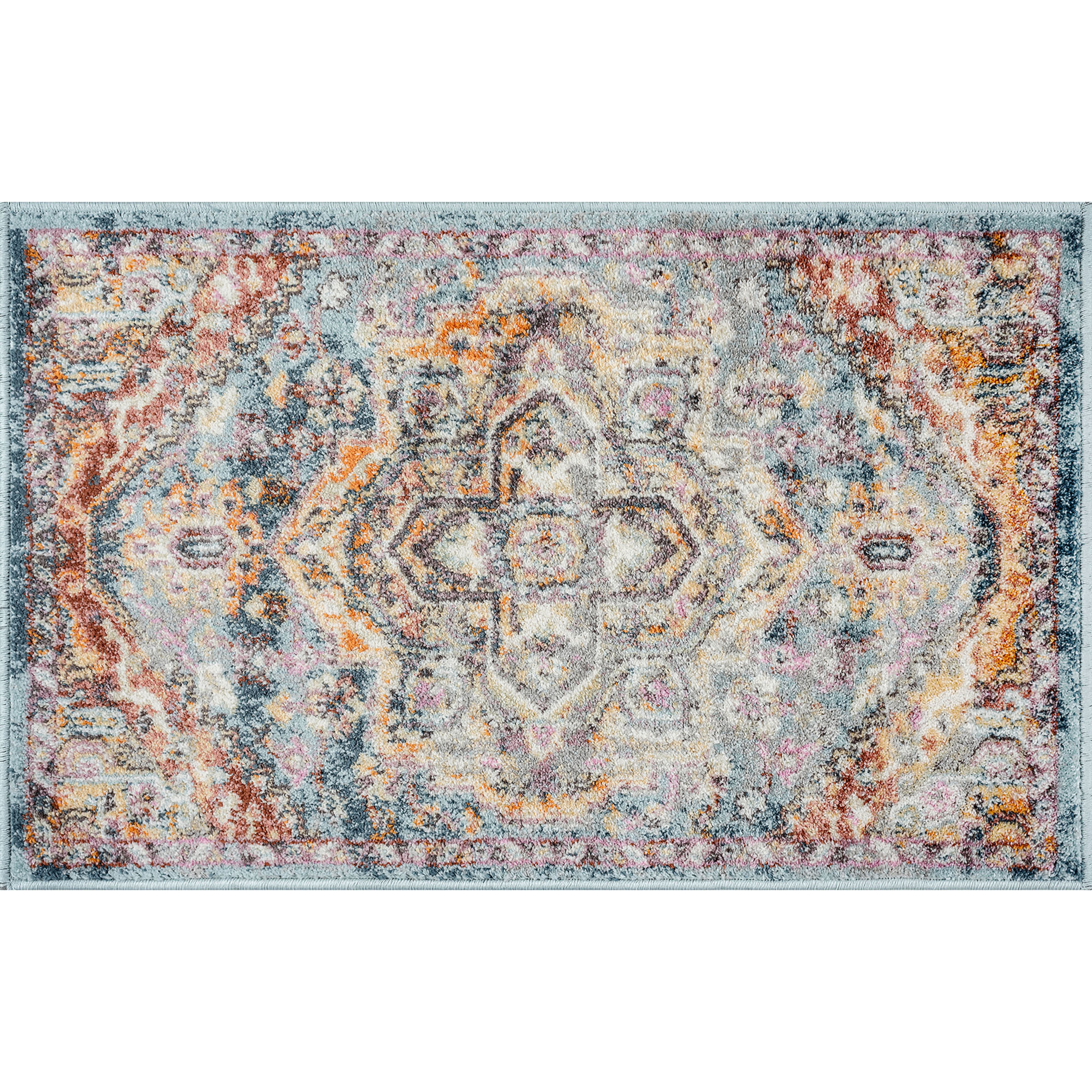 2x3 Traditional Denim Small Area Rug, Throw Mat for Indoor Entry | Ideal for Kitchen or Bathroom Rugs 2' x 3'