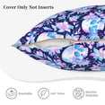 thumbnail image 3 of KLL crystal Skull flower leaf Decorative Throw Pillow Covers Velvet Soft for Couch Sofa Bedroom Living Room Outdoor (No pillow core)- 18"x18", 3 of 5