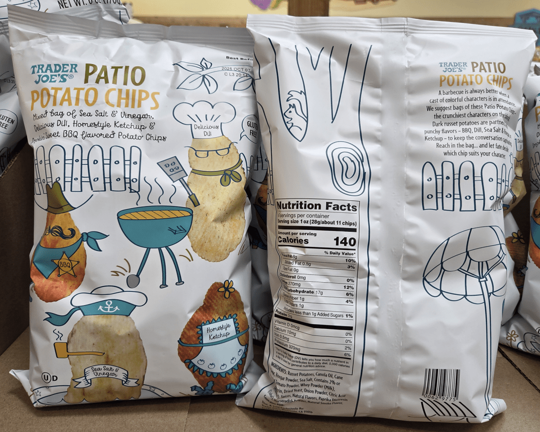 Trader Joe's Gluten Free Patio Potato Chips 6oz 170g (2 Bags)