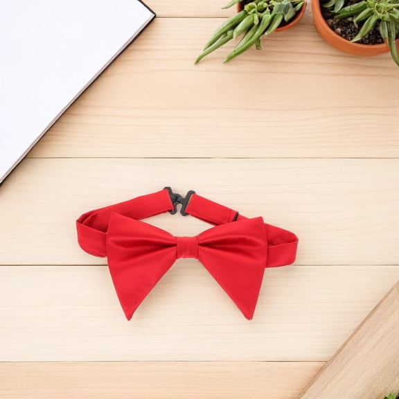 GETAJGHSD 2-Pack Elegant Red Satin Men's Pre-Tied Adjustable Bow Ties for Weddings, Formal Events, and Special Occasions