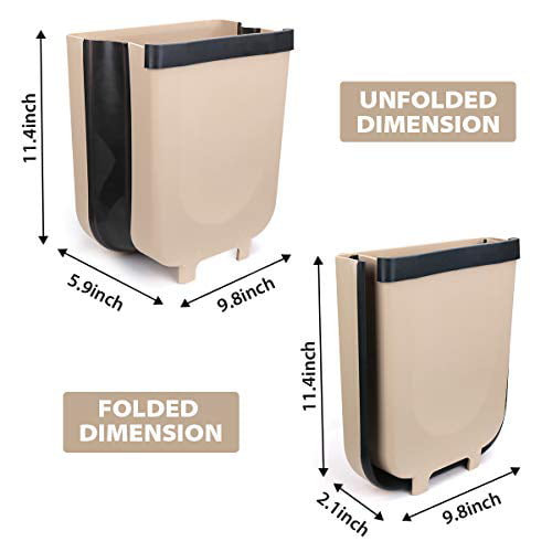 Details about   Honlibey Foldable Hanging Trash Can Wall Mounted Waste Bin Garbage Can for Kitc 