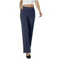 thumbnail image 5 of REALiKUN Women's Work Dress Pants Wide Leg Business Casual Slacks Stretchy Pull on High Waisted Office Trousers with Pockets, 5 of 8