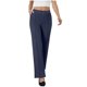 thumbnail image 5 of Pincandy Women's Solid Color Gabardine Pants - Elastic Waist with Unique Leg Line Design, Loose Fit with Side Pockets, Ideal for Casual & Active Lifestyles, 5 of 7