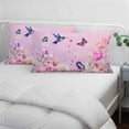 thumbnail image 4 of Pink Flower Pillow Covers 12"x20", Spring Floral Butterfly Elegant Pastoral Birds Soft Brushed Microfiber Breathable Throw Pillow Covers, Decorative Pillowcase with Zipper for Couch Sofa Bedroom, 4 of 9