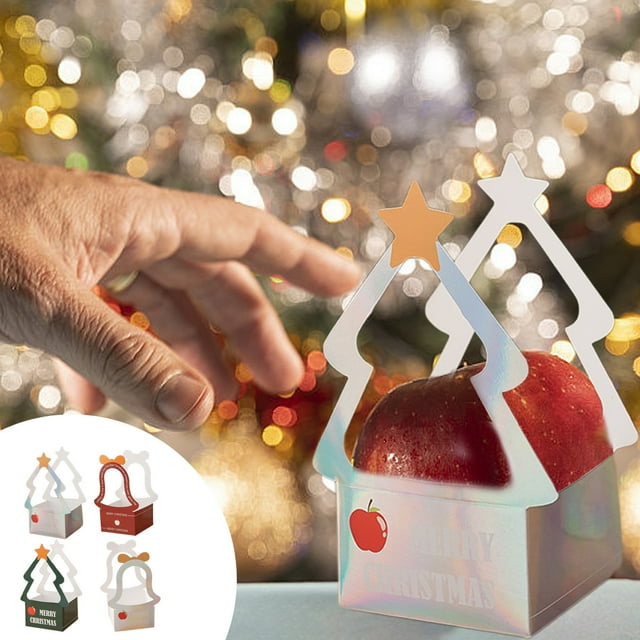 Bolsa de regalo navideña para Cooky, pequeño regalo navideño para envolver regalos, suministros para fiestas navideñas, caja de regalo de pompones para Nochebuena, caja de embalaje para tartas de