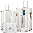 thumbnail image 1 of Juego de equipaje Joyway de 5 piezas con portavasos ampliable un 25%, blanco, 1 of 8
