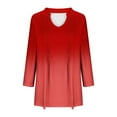 thumbnail image 6 of Womens 3/4 Sleeve Tops Business Casual Blouses V Neck Pleated Shirts Peasant Tunic Tops Dressy Casual Work Outfits, 6 of 6