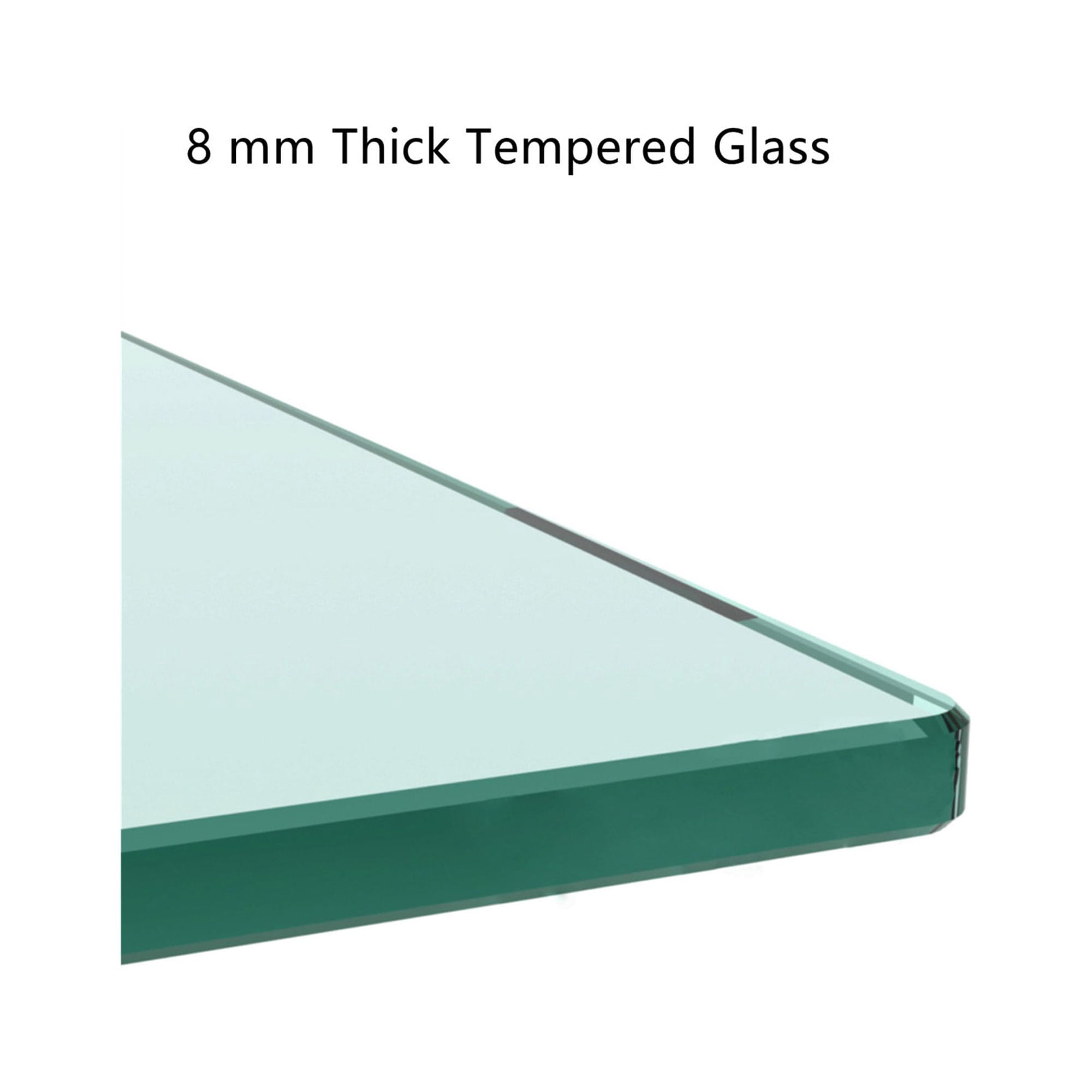 Aukfa Rectangle Tempered Glass Coffee Table Metal Tube Legs End Table for Living Room, Silver