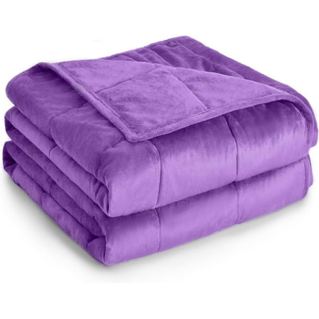 Weighted Blanket Queen Size 20lbs Adult Weighted Blankets with Soft Warm Fabric for Sleeping and Calming Adult Heavy Blanket for Sofa Bed Purple 60 x 80 inches