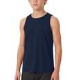 thumbnail image 6 of Fengqque Girls Tank Tops Kids Summer Quick-Dry Crewneck Sleeveless Shirts Running Gym Yoga Workout Athletic Tops Navy 7-8Years, 6 of 9