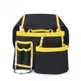 thumbnail image 4 of Heavy-Duty Oxford Cloth Electrician Tool Belt with Adjustable Waistband - Dual-Pouch Design for Hardware Tools, Wear-Resistant & Lightweight Multi-Functional Work Waist Pack with Hooks, Yellow-Black, 4 of 5