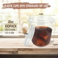 thumbnail image 2 of 100 Pcs 12 Oz Clear Plastic Cups with Strawless Sip Lids Disposable Round Bottom Togo Cups for Iced Coffee Smoothie Beverage Cold Drinks Disposable Iced Coffee Cups for Party Catering BBQ, 2 of 7