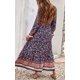 thumbnail image 2 of Vestido maxi de manga larga para mujer - Cuello en V Casual Botón abajo Estampado floral bohemio Vestidos largos de otoño Xemadio WMZL-2296-19, 2 of 6