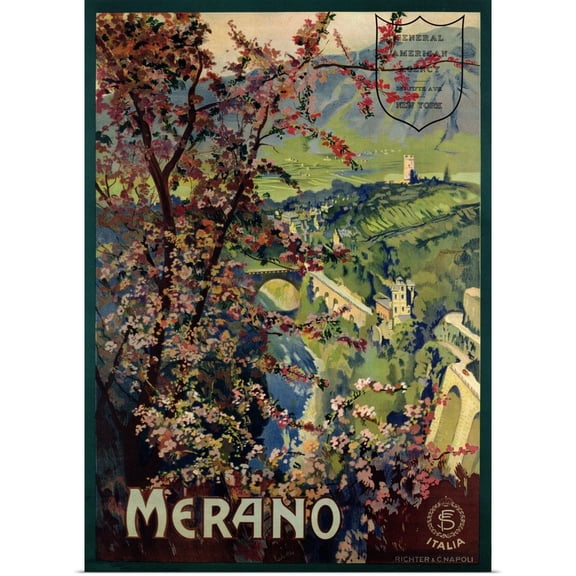 Great BIG Canvas | Rolled Mario (1869-1936) Borgoni Poster Print entitled Poster of Merano, printed by Richter