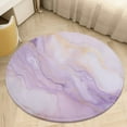 thumbnail image 5 of Marble Blue Greene Purple And Gold Stripes Round Small Area Rug, Print Non Slip Washable Floor Mat, Soft Throw Rug for Living Room, Powder Room Entryway, Bathroom, Bedside, 5 of 7
