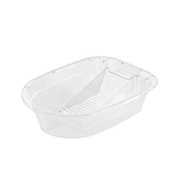 Portable Washboard Basin for Hand Washing Clothes, All-in-One Laundry Basin with Built-in Washboard, for Home, RV, Camping, Travel Clear