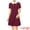 Burgundy, variant on INSPIRE CHIC Womens Peter Pan Contrast Collar Short Sleeves Flare Dress XS Black