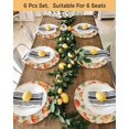 thumbnail image 4 of 15 Inch Round Placemats Set of 6, Orange Pumpkins Fall Non Slip Heat Insulation PP Table Mats, Thanksgiving Leaves Country Retro Beige Washable Place Mats for Kitchen Dining Party Table Decor, 4 of 7