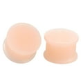 Silicone Black Double Flared Saddle Skin White Ear Stretcher Gauge