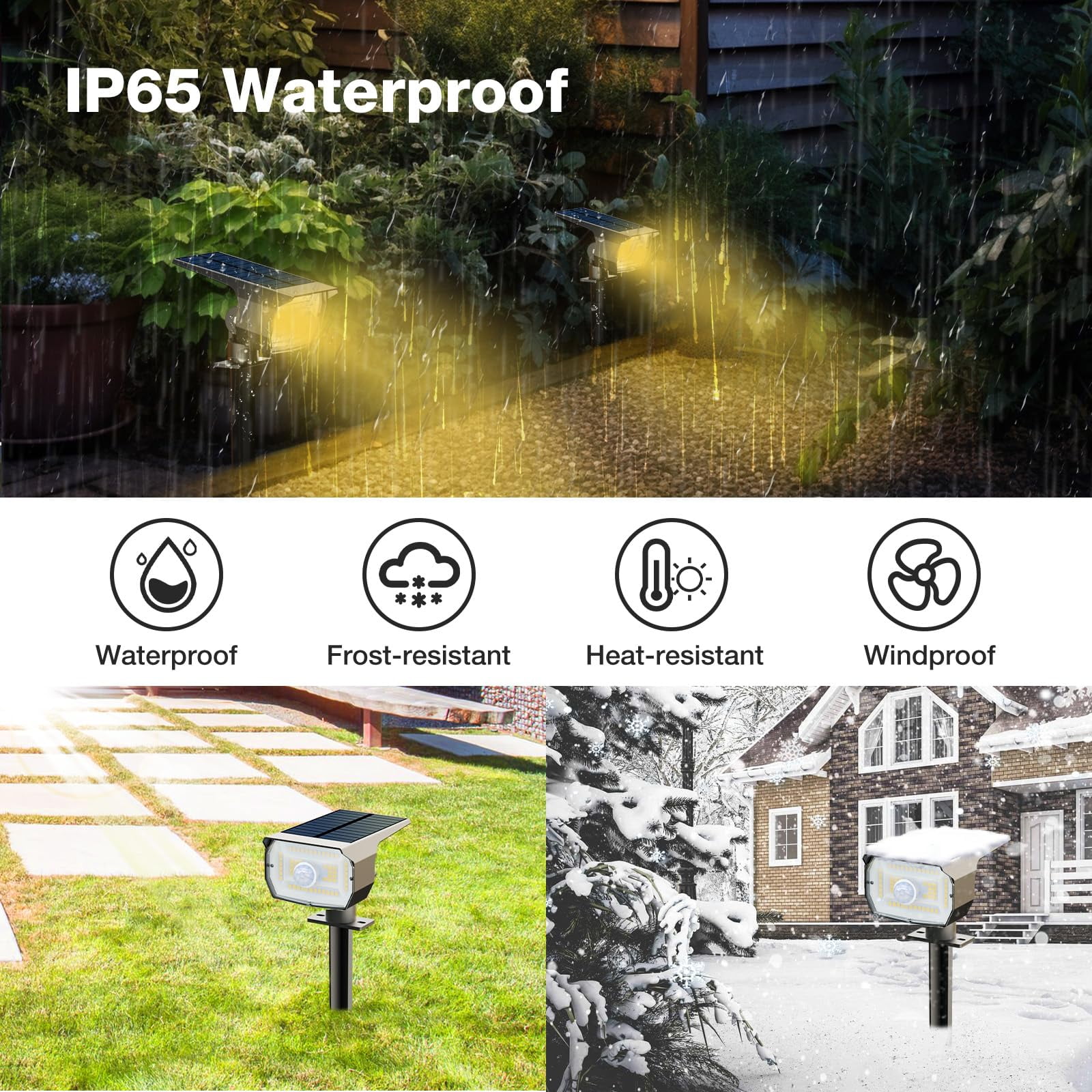 HOVMAP Solar Landscape Lights RGB 20 LEDs 1500mAh 7 Color Modes Auto On Off Waterproof ABS 10 Pack for Yard Pathway Halloween Christmas, 10Pc RGB light