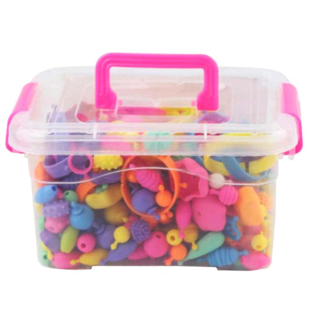 300PCS Beads Con Caja De Almacenamiento, Arte Y Manualidades Para De Fabricación De Joyas De Bricolaje, Brazaletes Creativos, Anillos, C Baoblaze Collar de cuentas de pop para niños pequeños