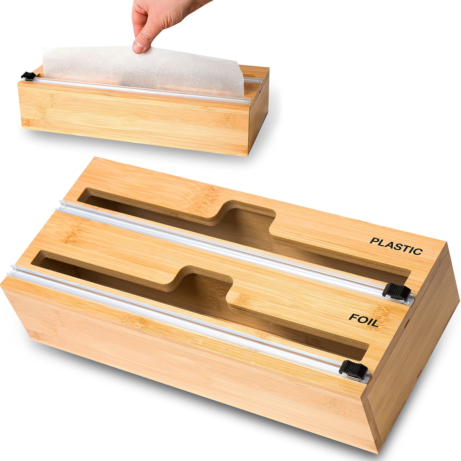 AFANSO Cling Film Cutter,Plastic Wrap Organizer (2 Slot)