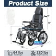 thumbnail image 4 of Broobey Lightweight Electric Wheelchair for Seniors, Foldable Reclining Design, 20 Mile Range, 20AH Battery, 4 of 9