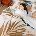 thumbnail image 4 of Manfei Tropican Plant Monstera 7pcs Bedding Comforter Set,Natural Plant Queen Bedding Sets,Prange Biege Queen Sheet Sets For Child,Luxury Bedroom Decor Reversible, 4 of 8