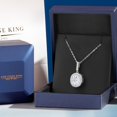 thumbnail image 5 of Gem Stone King 925 Sterling Silver White Moissanite Pendant Necklace for Women | 5.56 Cttw | Oval 12X10MM | With 18 inch Silver Chain, 5 of 6