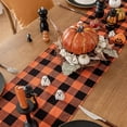thumbnail image 3 of Fall Checkered Table Runner - Orange Buffalo Plaid Halloween Thanksgiving Stain Resistant Washable Table Decoration for Dining/Parties/Holiday Decor, 13 x 48 Inch, 3 of 6