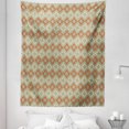 thumbnail image 1 of Geometric Tapestry, Rectangle Square Shapes with Flowers Ornament Floral Arrangement, Fabric Wall Hanging Decor for Bedroom Living Room Dorm, 5 Sizes, Sage Green Vermilion, by Ambesonne, 1 of 1