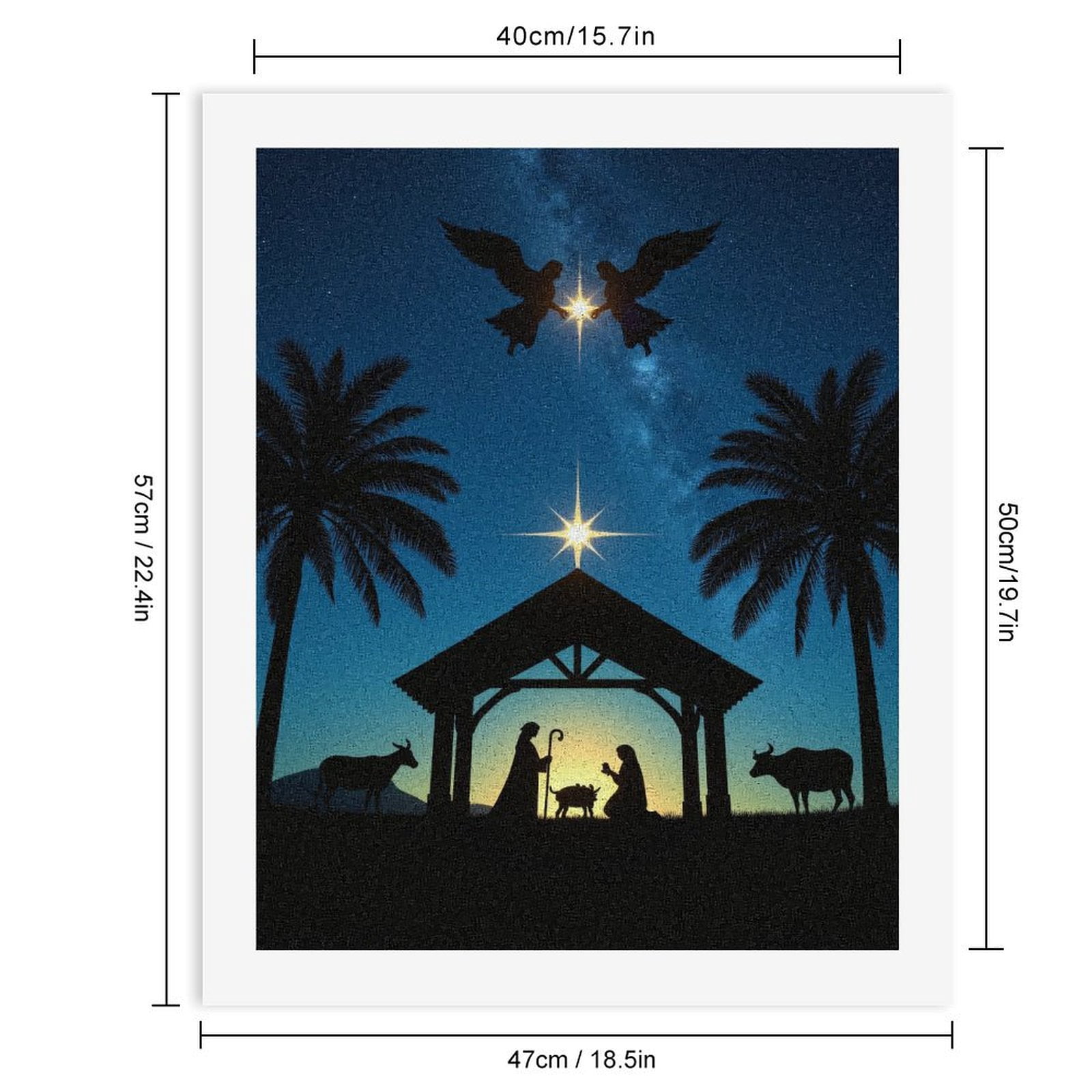 Paint by Numbers Kit for Adults, Nativity Scene Under Starry Sky Paint by Numbers, Easy Paint by Numbers Kit for Adults Beginner, DIY Adult Paint by Number Kits on Canvas, Home Decor