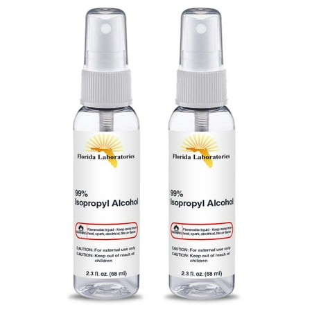 Florida Laboratories 99% Isopropyl Alcohol Spray, 2.3 fl oz, 2 Pack