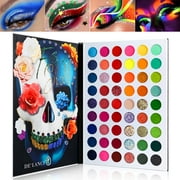 La Catrina Makeup Pallet Colorful Big Rainbow Eyeshadow Palette Bright  54  Color, Aurora Glow UV Color, DE'LANCI Professional Highly Pigmented Eye Shadow Pallet Matte Shimmer Glitter fit for Gift