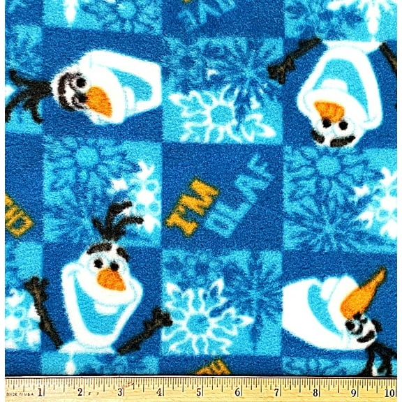 1 Yard - Disney Frozen Olaf Blocks Fleece Fabric (Great for Making a Throw Blanket, Sewing, Craft Projects, Throw Pillows & More) 1 Yard X 58 Inches