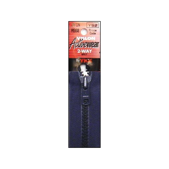 YKK Vislon 2 Way Separating Zipper 28" Navy