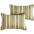 thumbnail image 4 of Sunbrella  Foster Metallic/ Canvas Charcoal Corded Indoor/ Outdoor Pillows (Set of 2) 13 in x 20 in, 4 of 5