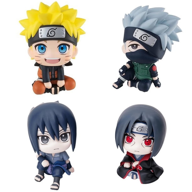 9cm Anime Naruto Figure Uzumaki Naruto Kakashi Uchiha Sasuke Itachi Cute Toys Q Figurals Car decoration Model Gao Jinjia LED