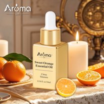 AromaLya 10ml Sweet Orange Fragrance Oil | Sunny Citrus Scented Oil for Diffusers & Home | Uplifting Fruity Aroma
