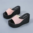 thumbnail image 5 of HAOTAGS Wedge Sandals for Women Platform Breathable Casual Beach Shoes Pink Size 9, 5 of 7
