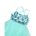 thumbnail image 3 of Sxiwei Kids Girls Sequins Sleeveless Lyrical Dance Ballet Dress Irregular Tutu Skirt Leotard Mint Green 4-5, 3 of 5