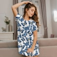 thumbnail image 3 of Gaeub Beautiful Butterflies Print Women's Short-Sleeved Nightdress,Loose Comfy Pajama Sleepwear,Summer Night-dresses for Women, 3 of 6