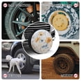 thumbnail image 6 of Heavy Duty Spare Tire Cover Painting of White, Blue And Brown Flowers Wheel Protectors Tyre Covers Weatherproof Wheel Covers Watercolor Flower Tire Cover Fit for SUV Truck Travel Trailer 13inch, 6 of 7