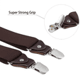 thumbnail image 3 of Buyless Fashion Suspenders for Men - 48" Elastic Adjustable Straps 1 1/4" - Y Shape - 5103-Brown, 3 of 7