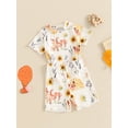 thumbnail image 2 of Suealasg Toddler Girls Clothes 6M 1T 2T 3T 4T 5T Short Sleeve Chicken Cow Flower Print T-Shirt Tops and Shorts Sets 2Pcs Kids Girls Summer Farm Outfits, 2 of 6